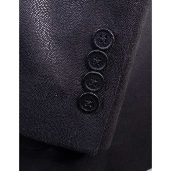 Coppley Faux Leather Black GRANDY Sport Coat Jacket Blazer Sz 46R Two Button EUC - Picture 7 of 13